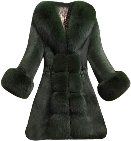 green fur coat